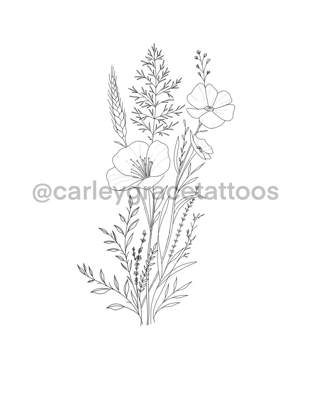 trendy wildflower tattoo ideas for women