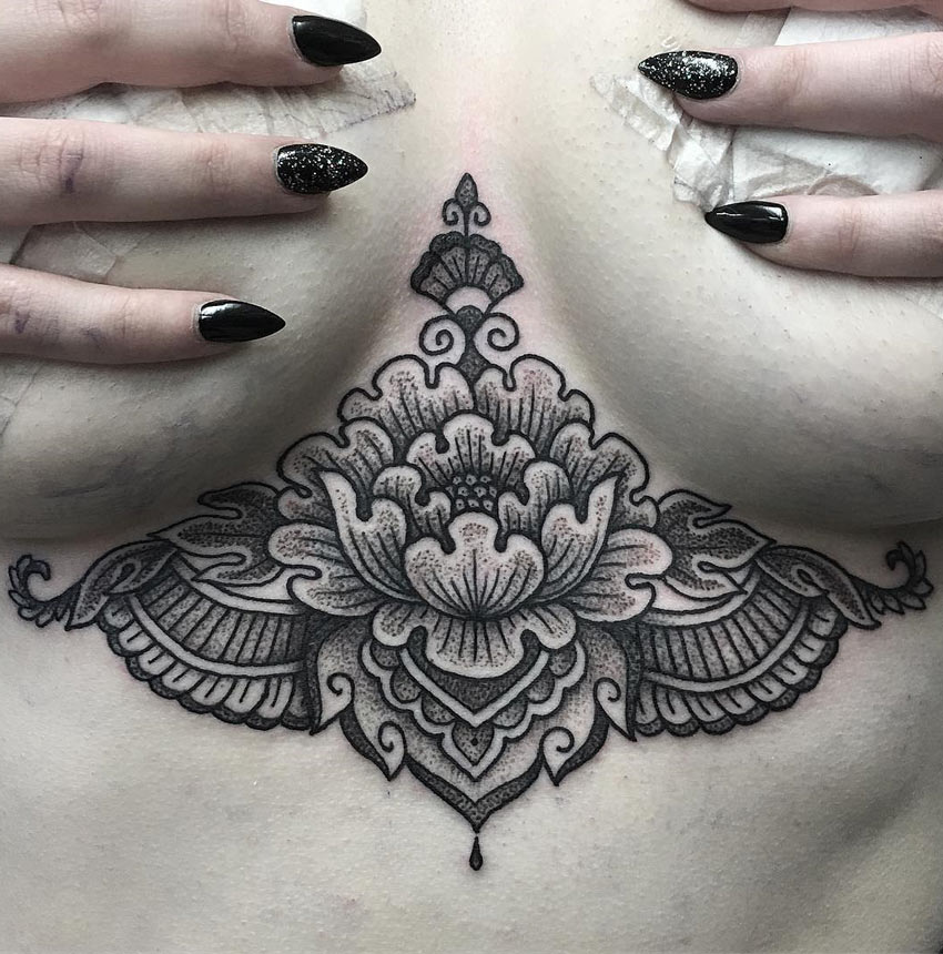 under boob tattoo ideas 0071