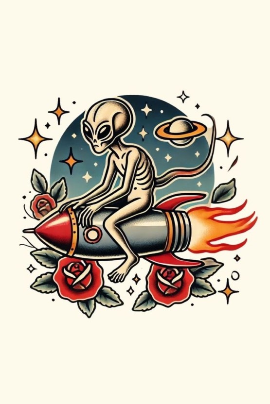 unique alien tattoo ideas