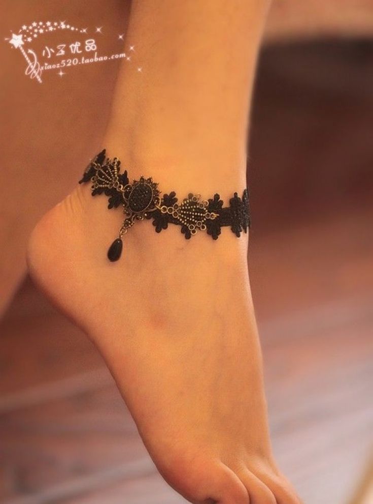 unique ankle bracelet tattoo concepts