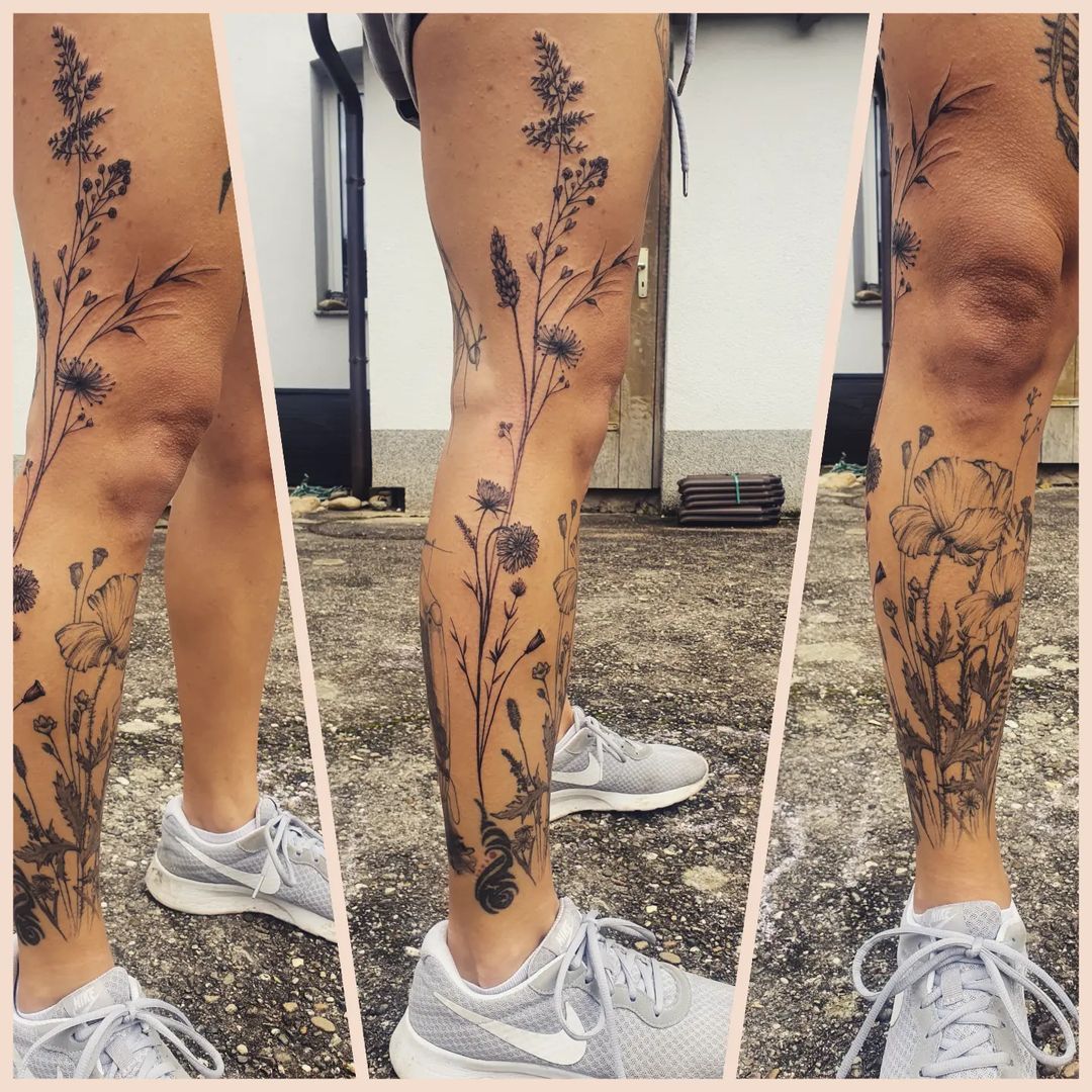 unique designs for leg tattoos