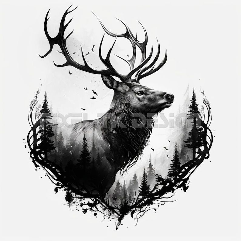 unique elk tattoo ideas