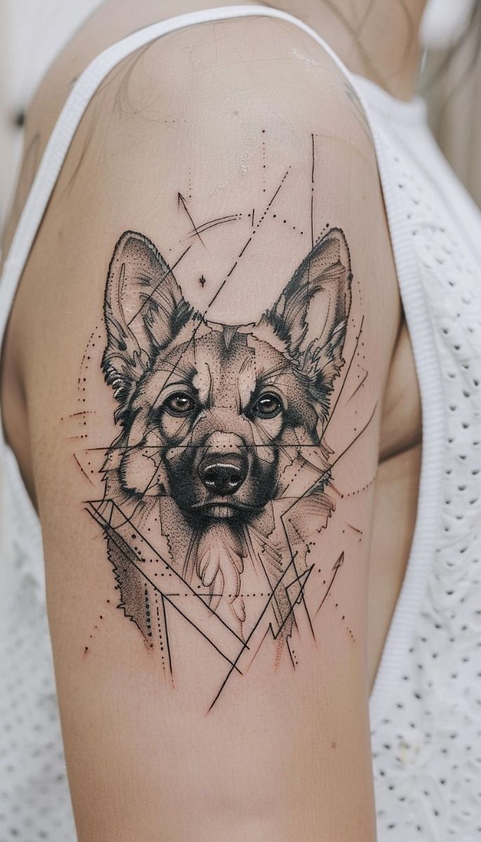 unique german shepherd tattoo designs