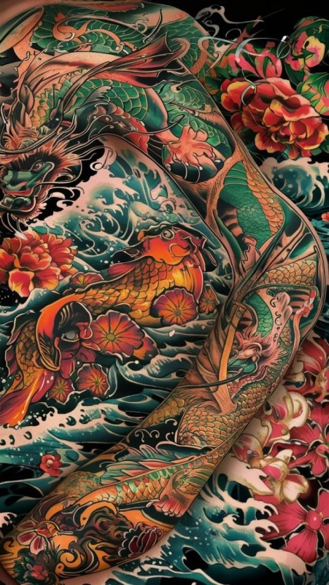 unique Japanese sleeve tattoo ideas for women