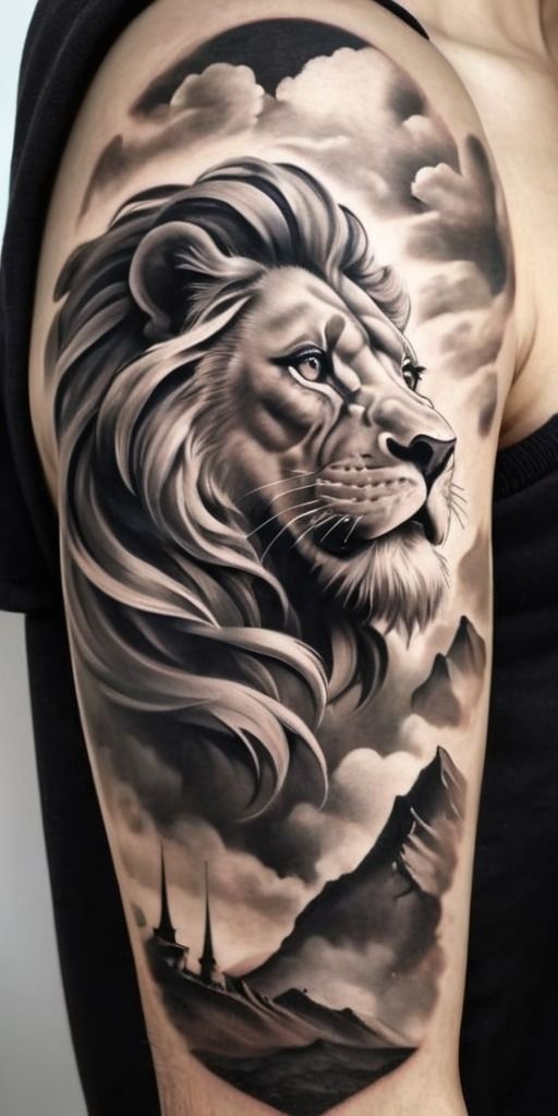 unique lion tattoo ideas.