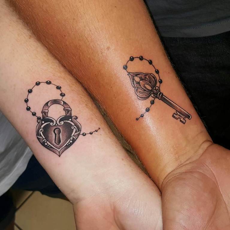 unique small heart lock and key tattoo placements