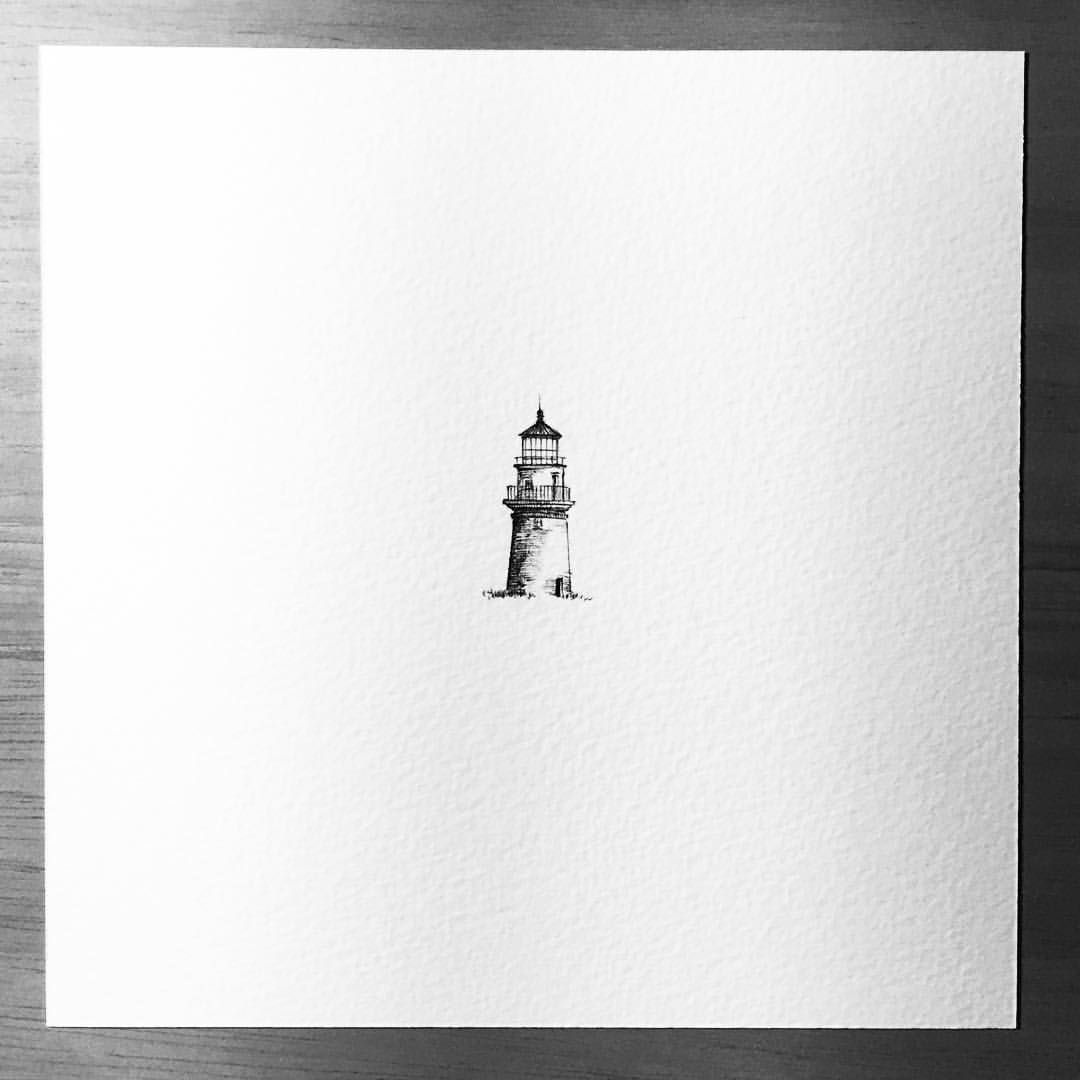 Unique small lighthouse tattoo styles.