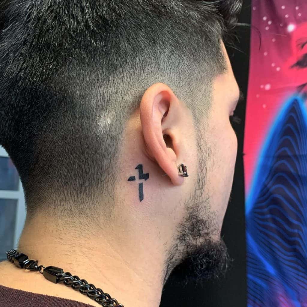 unique small neck tattoo men concepts