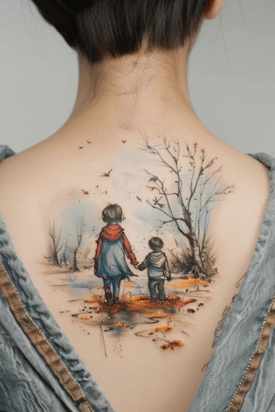 unique son and mother tattoos