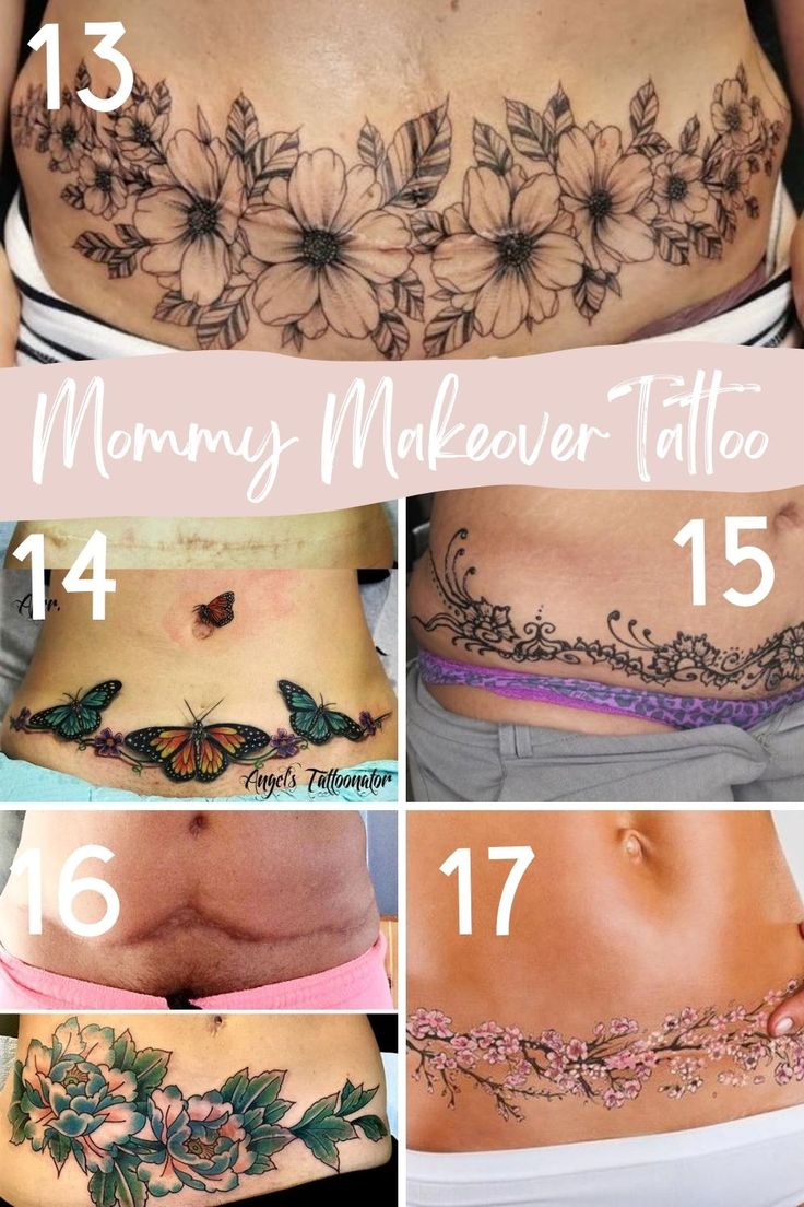 unique tummy tuck tattoo ideas