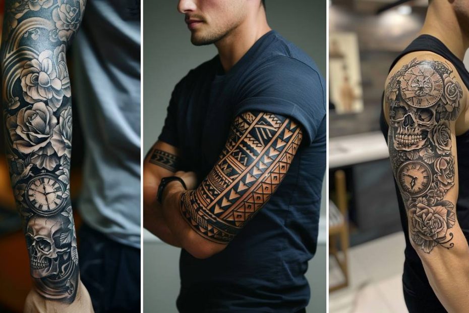 upper sleeve tattoo ideas for black men 0021