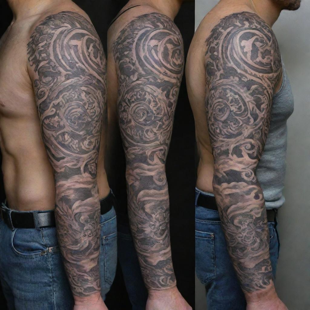 upper sleeve tattoo ideas for black men 0039