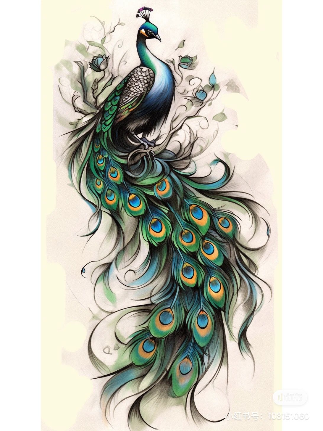 vibrant peacock tattoo options.