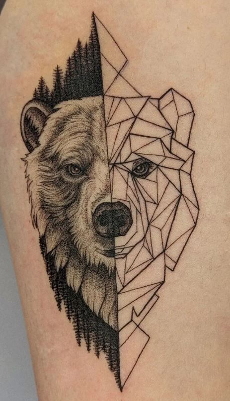 watercolor bear tattoo inspiration