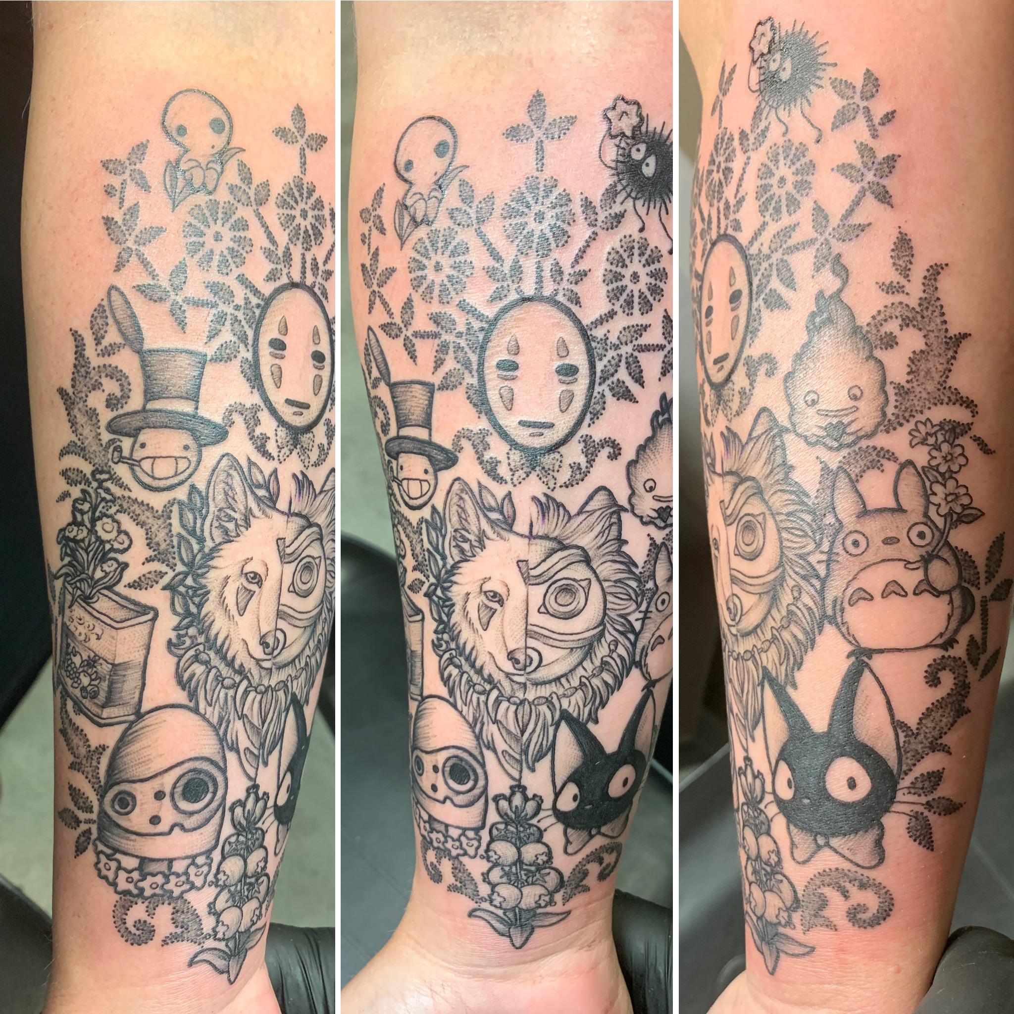 whimsical studio Ghibli tattoos.