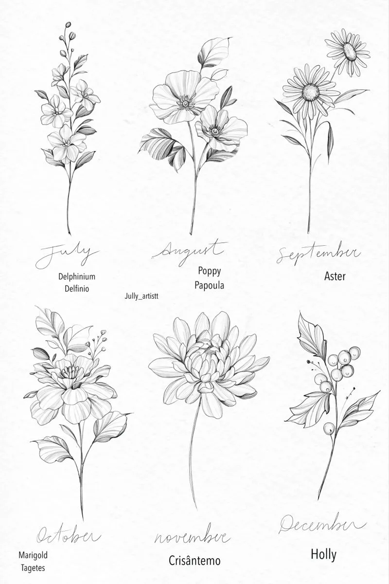 wildflower tattoo ideas 0021