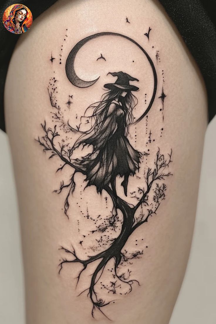 witch moon tattoo ideas 0089