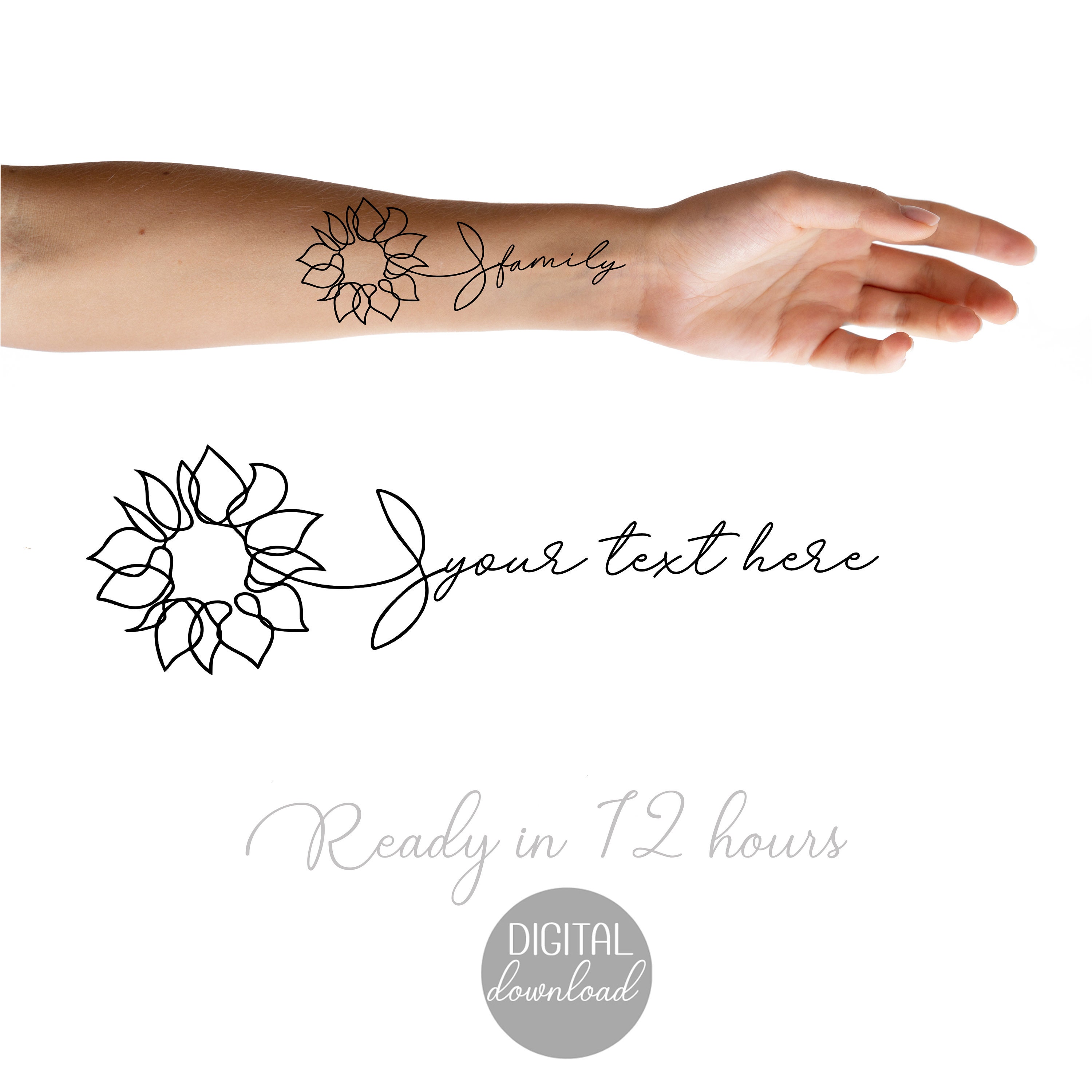 wrist mini small sunflower tattoo 0014