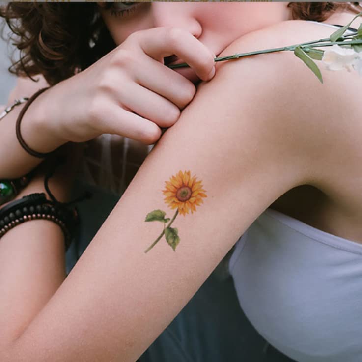 wrist mini small sunflower tattoo 0022