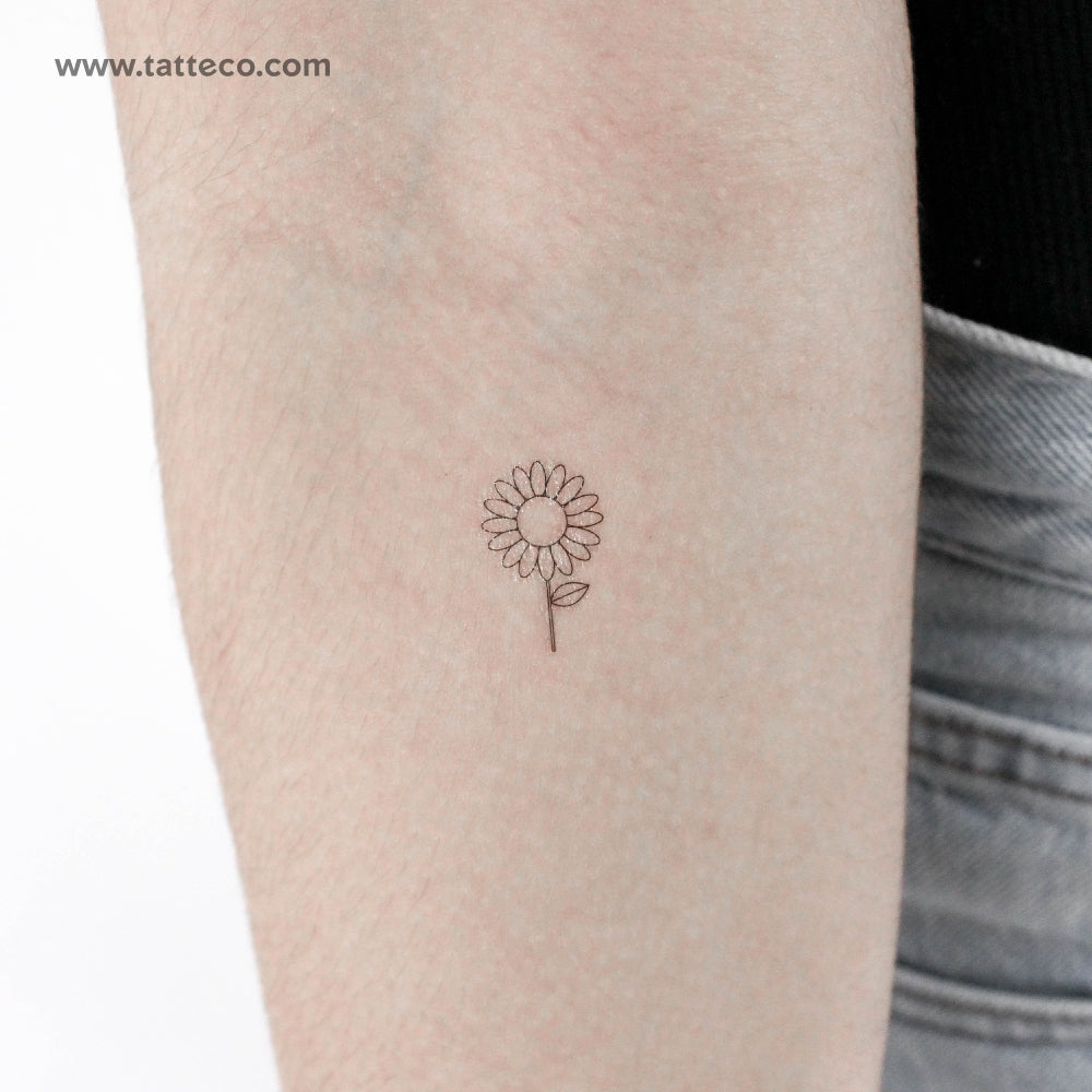 wrist mini small sunflower tattoo 0027