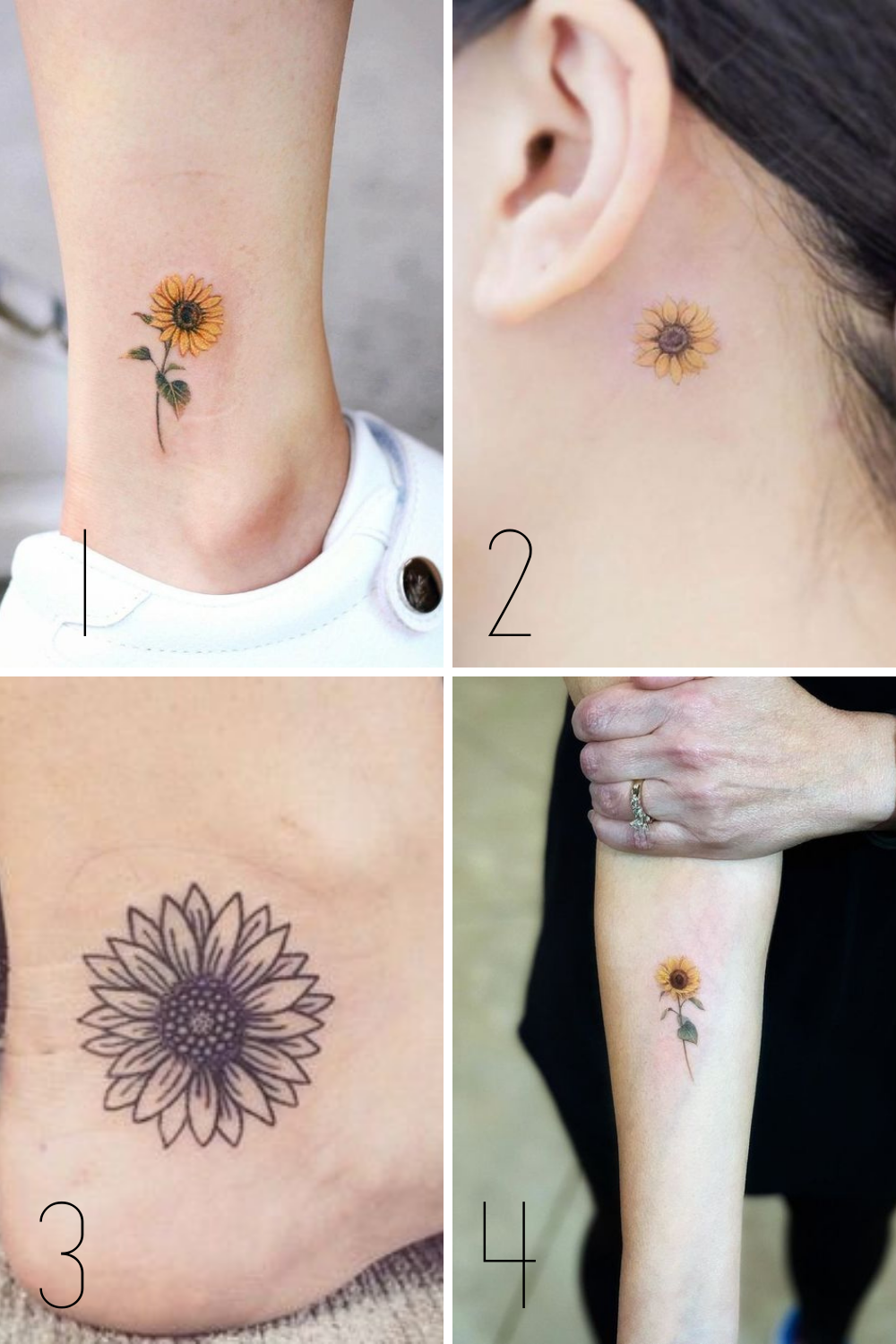 wrist mini small sunflower tattoo 0049