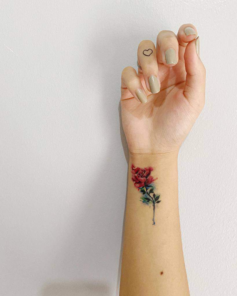 wrist mini small sunflower tattoo 0050