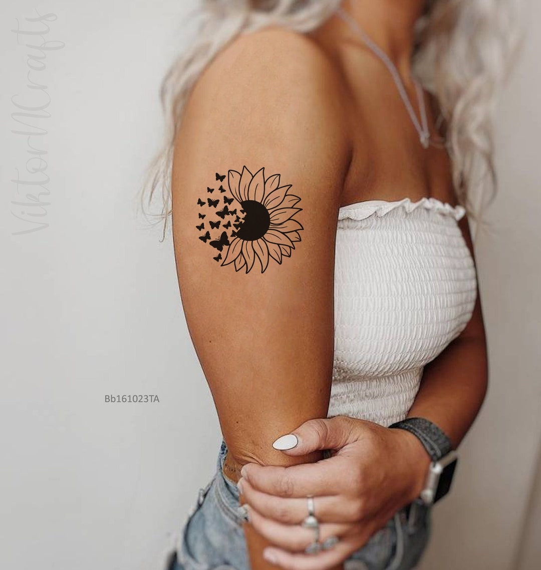 wrist mini small sunflower tattoo 0063