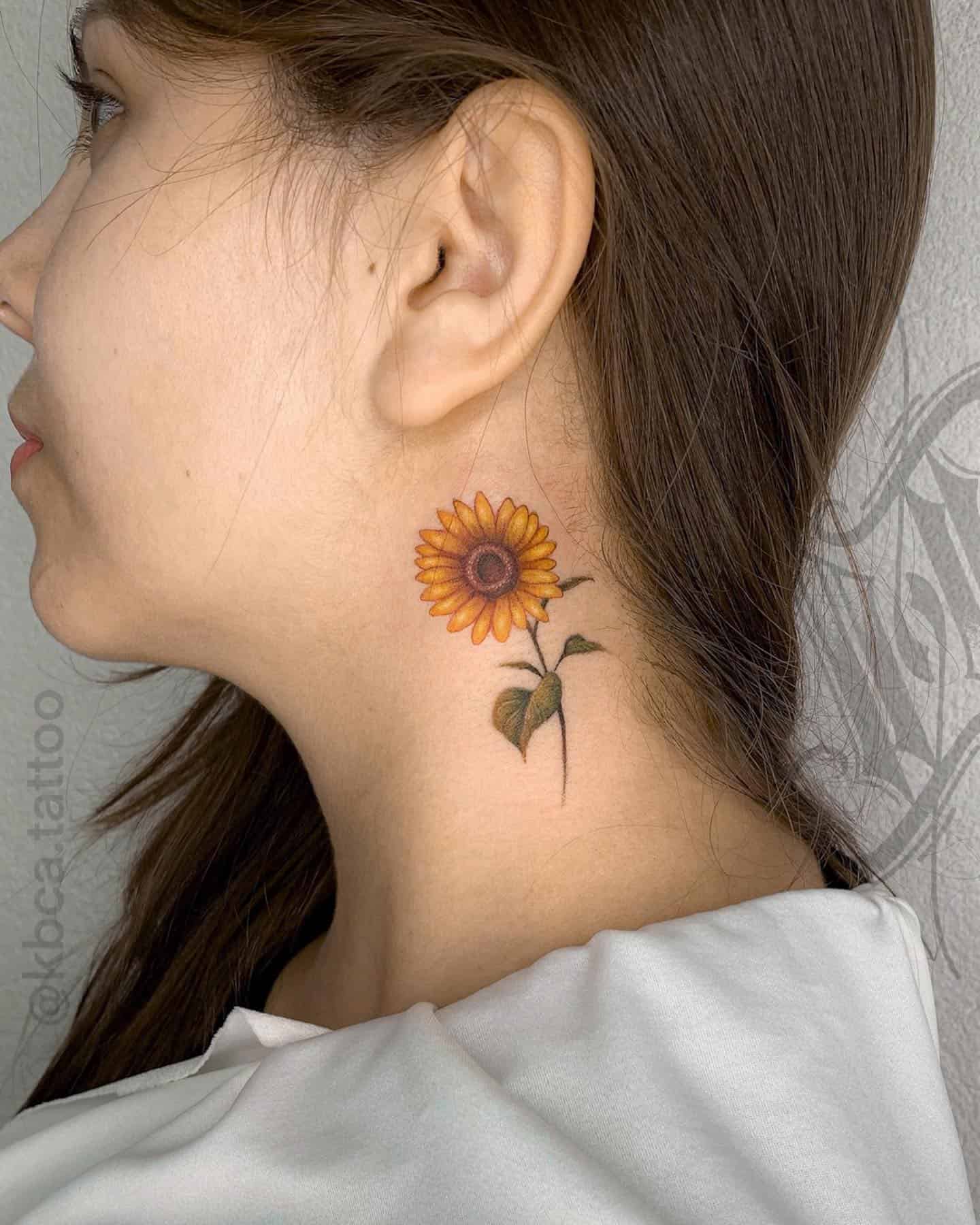 wrist mini small sunflower tattoo 0065