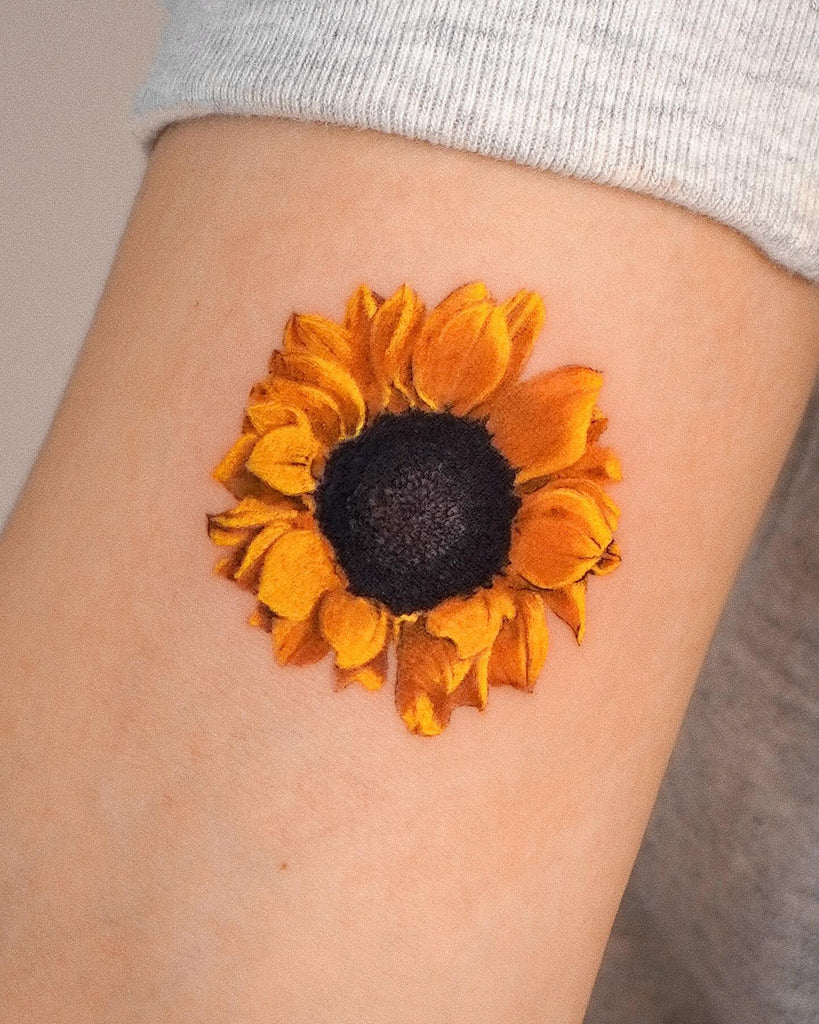 wrist mini small sunflower tattoo 0066