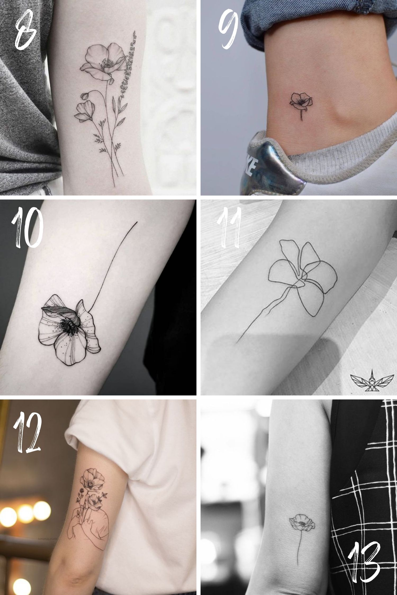 wrist poppy tattoo small 0013