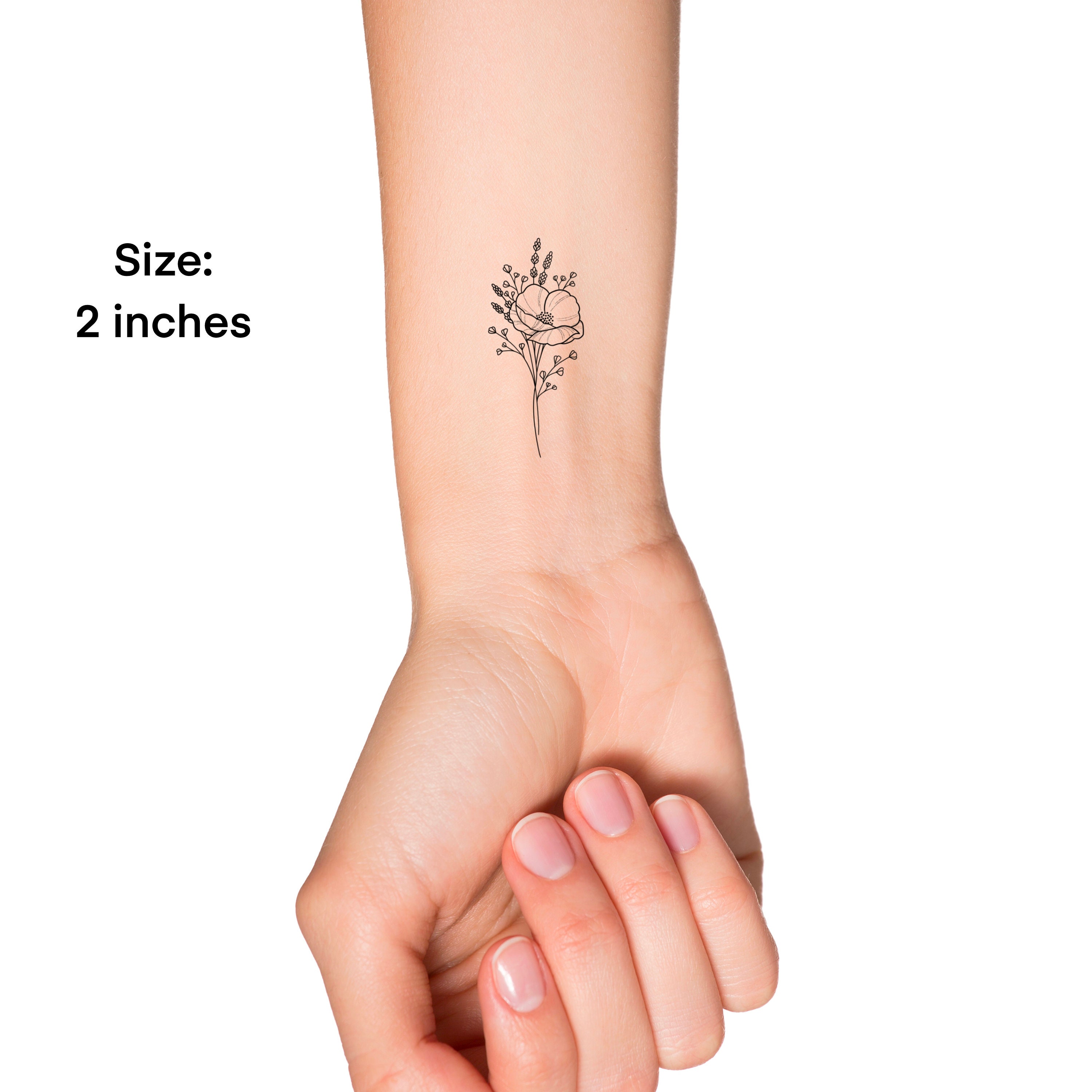 wrist poppy tattoo small 0045