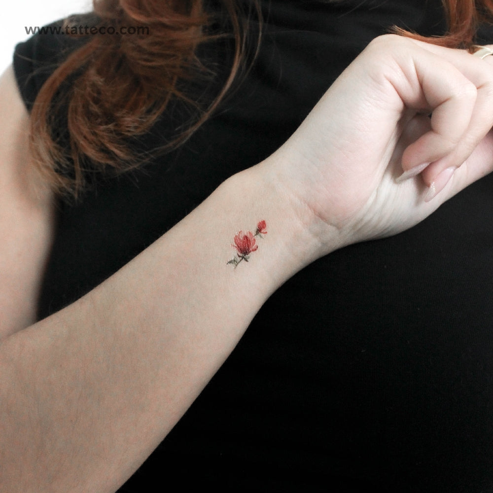 wrist poppy tattoo small 0056