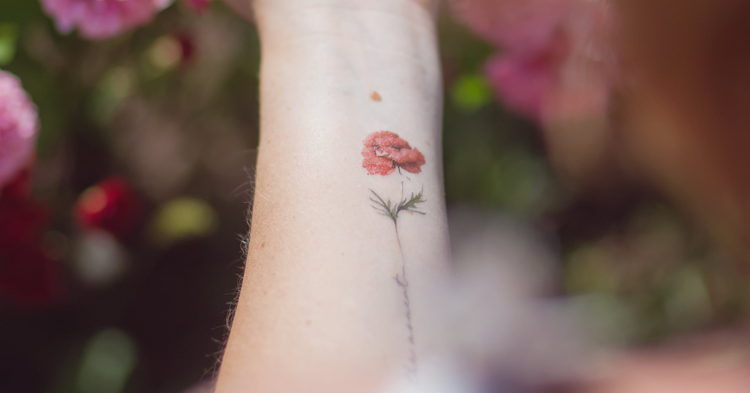 wrist poppy tattoo small 0057