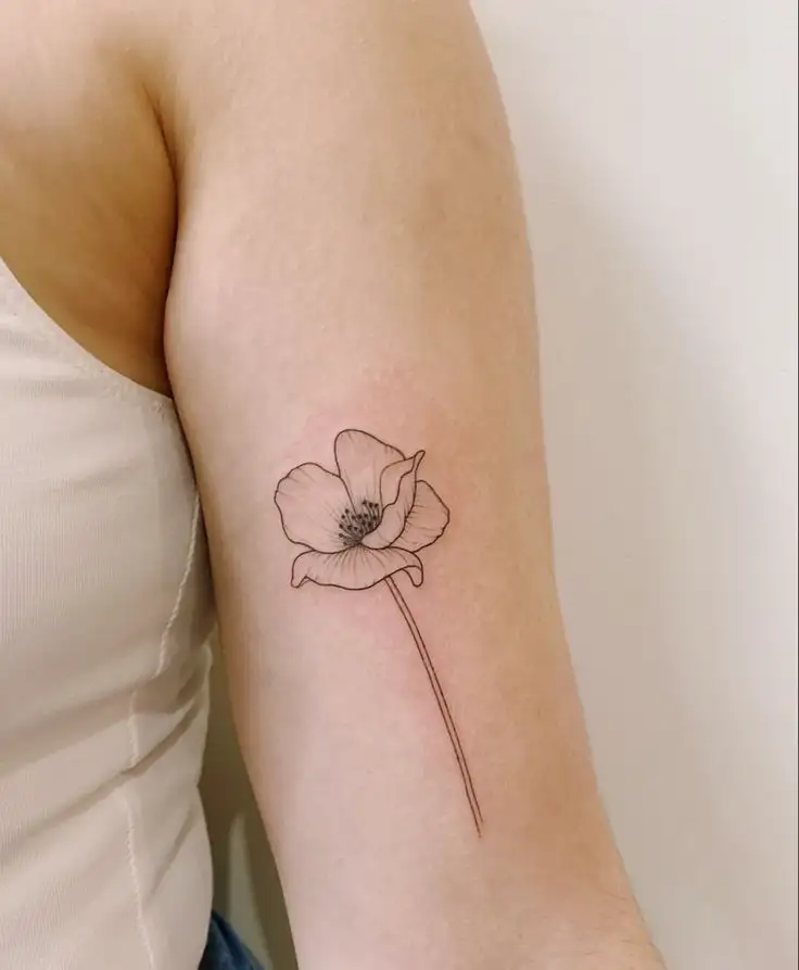 wrist poppy tattoo small 0061