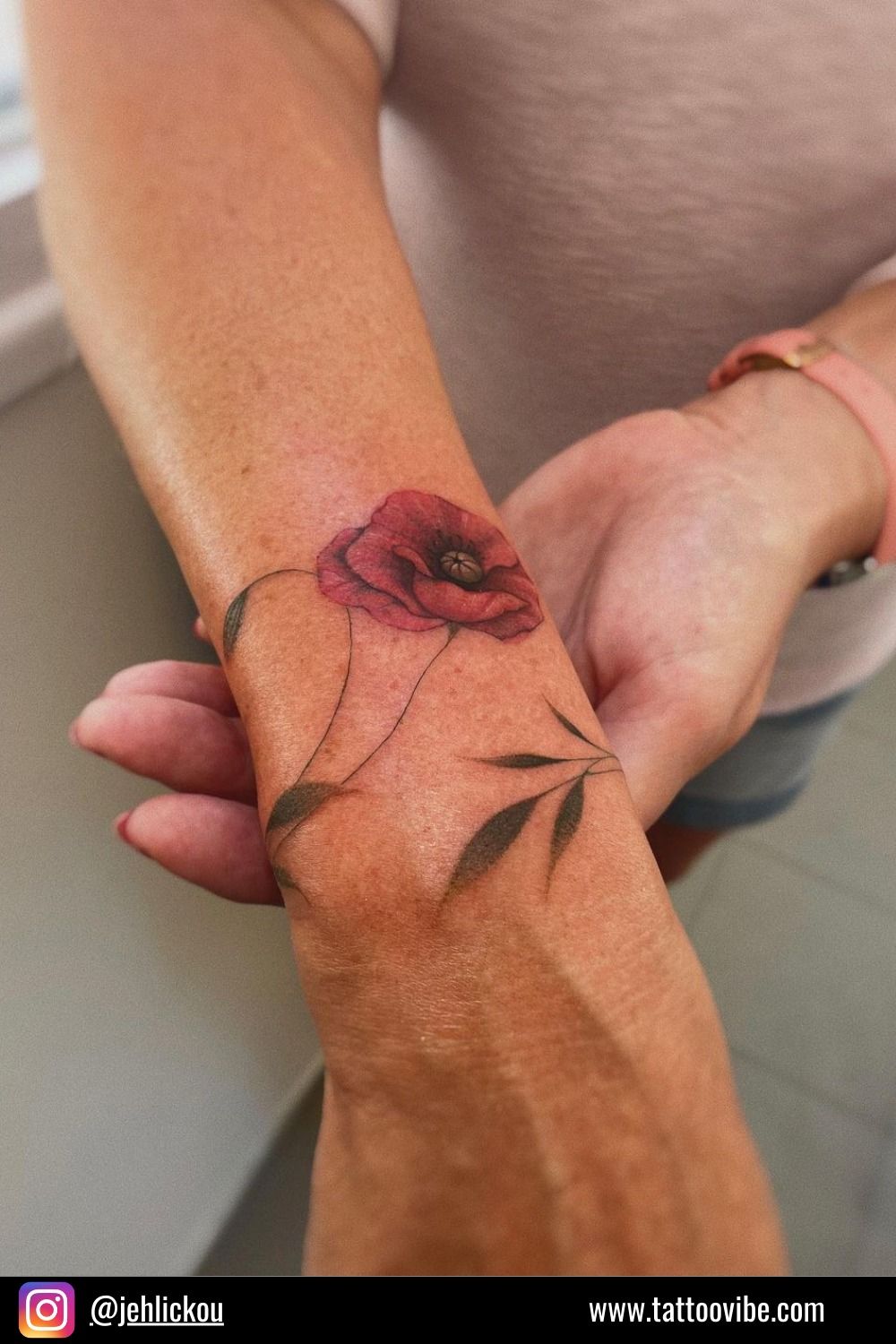 wrist poppy tattoo small 0064