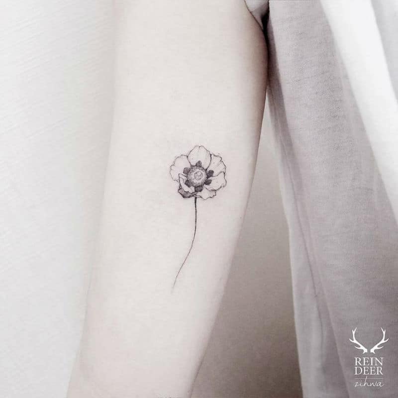 wrist poppy tattoo small 0065