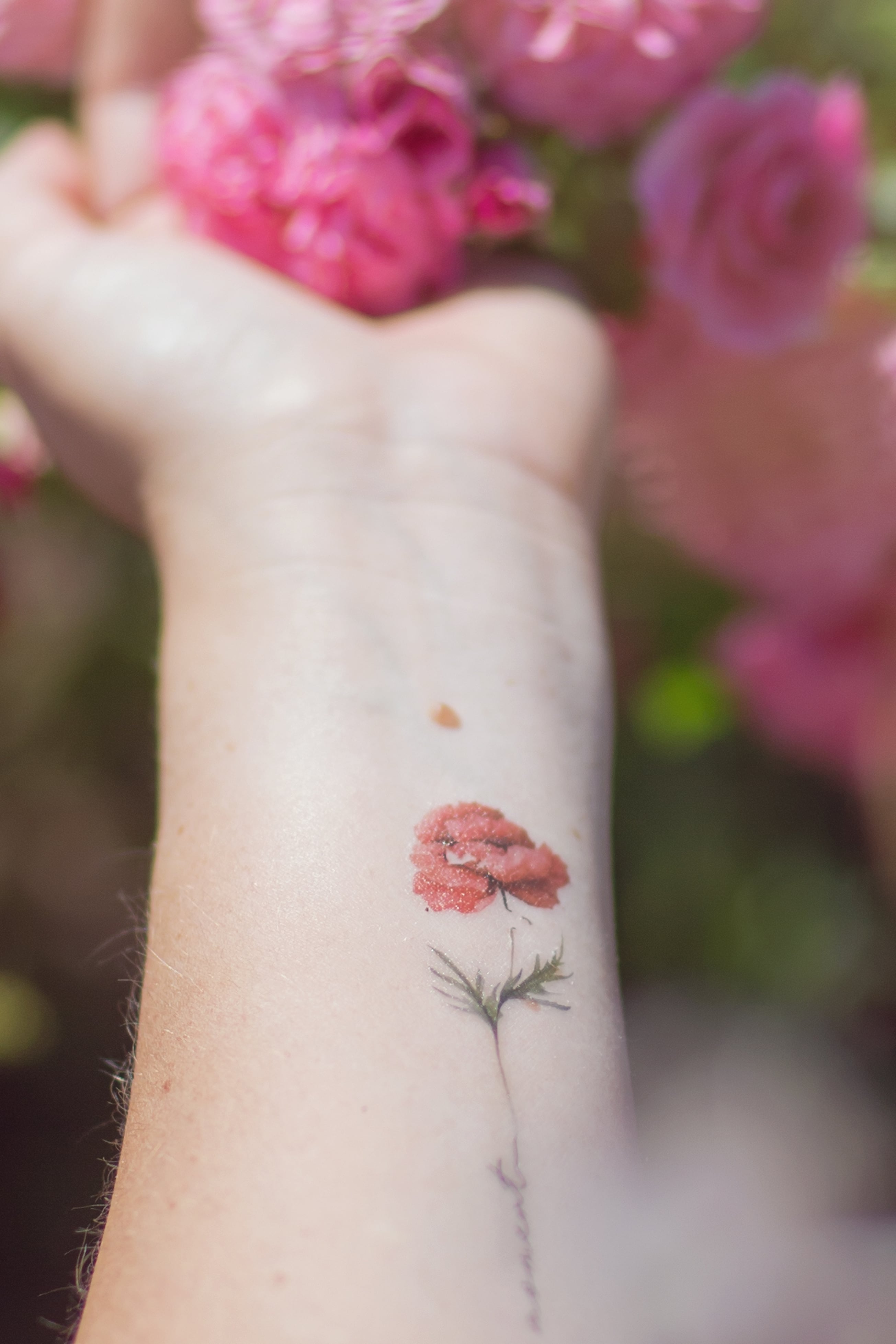 wrist poppy tattoo small 0071