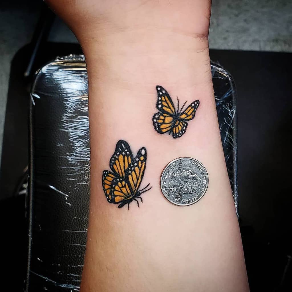 wrist small butterfly tattoo 0040