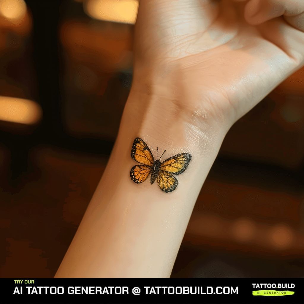 wrist small butterfly tattoo 0043