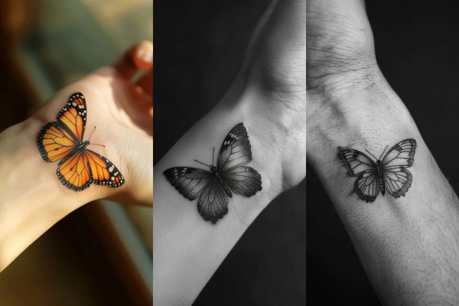 wrist small butterfly tattoo 0045