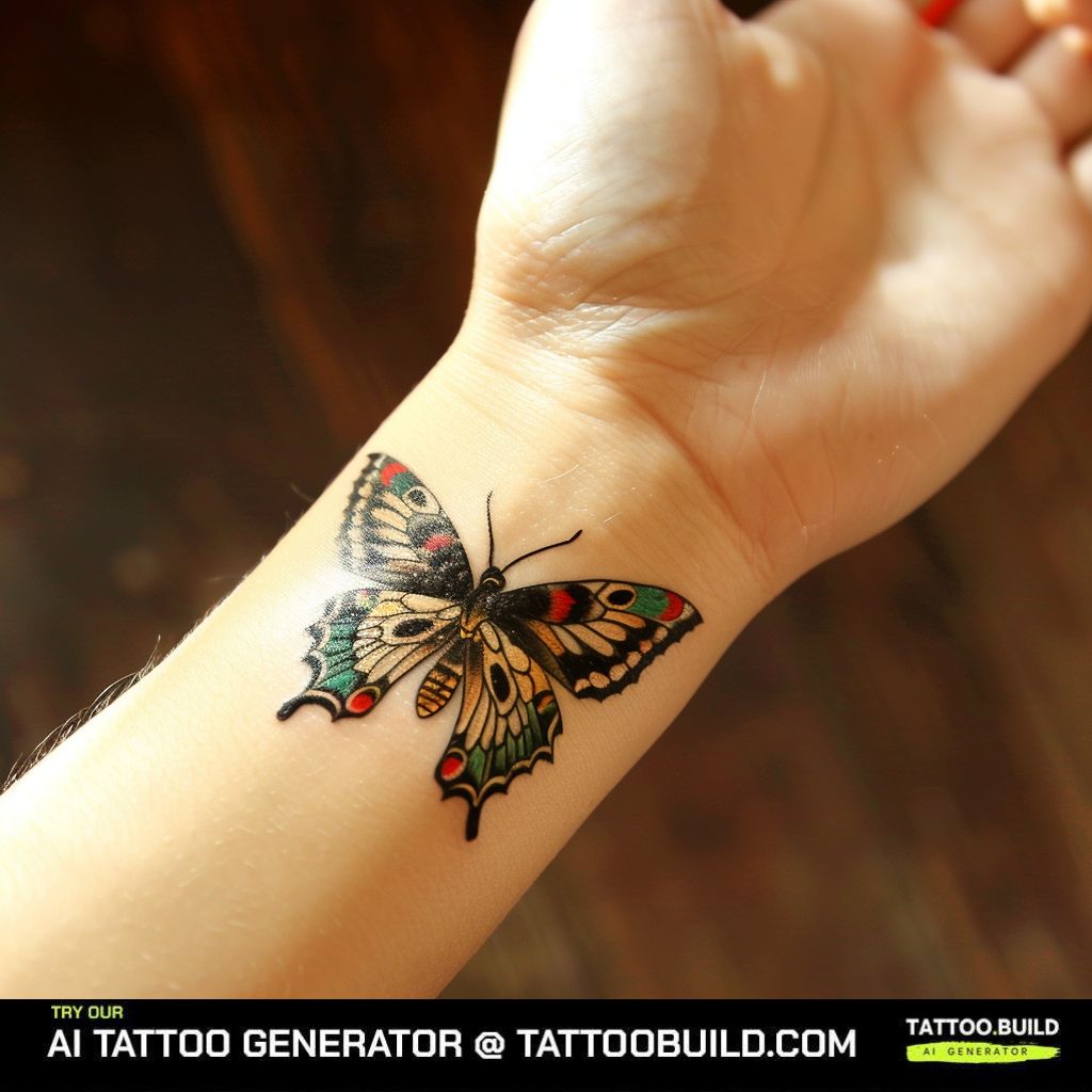 wrist small butterfly tattoo 0065