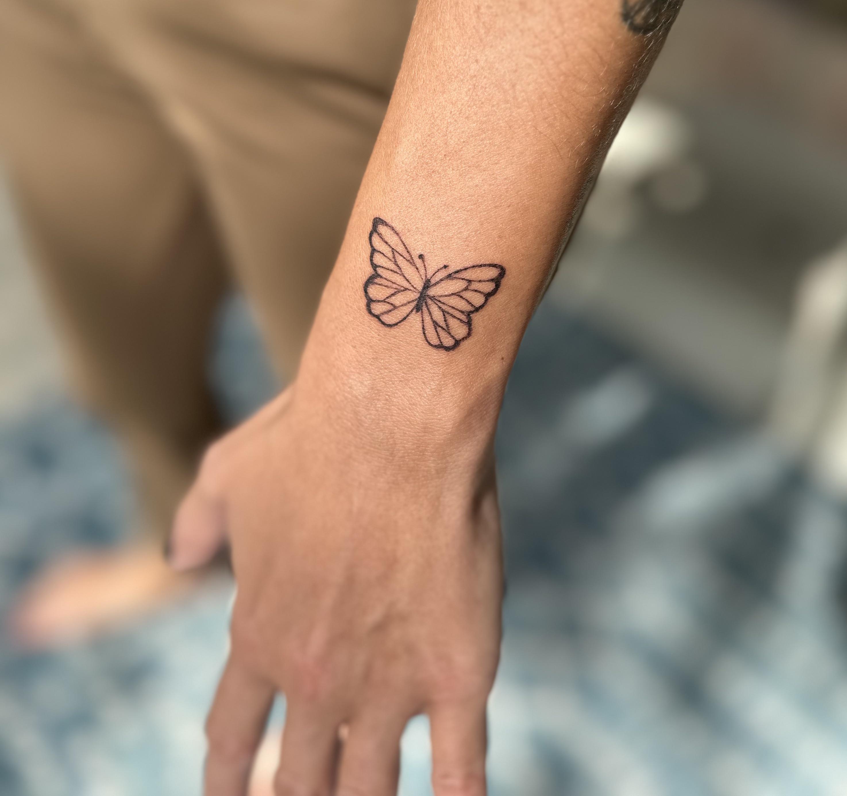 wrist small butterfly tattoo 0068