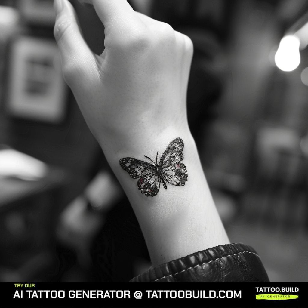 wrist small butterfly tattoo 0084