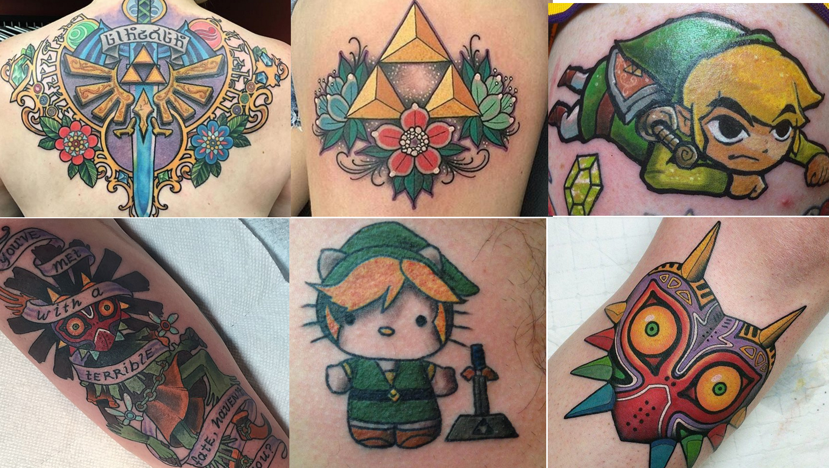 Legend of Zelda tattoo ideas emblazoned with iconic symbols and themes