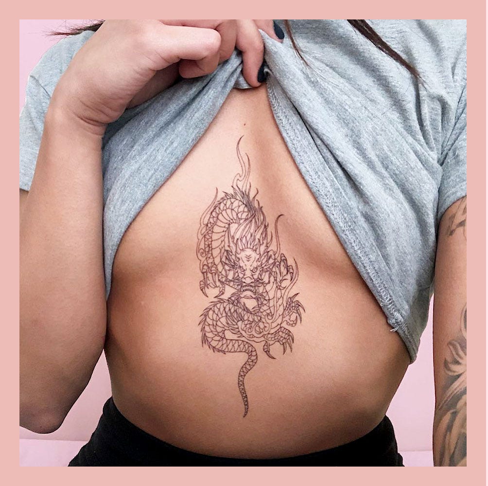 Embodying elegance a cute small side breast tattoo for inspiration