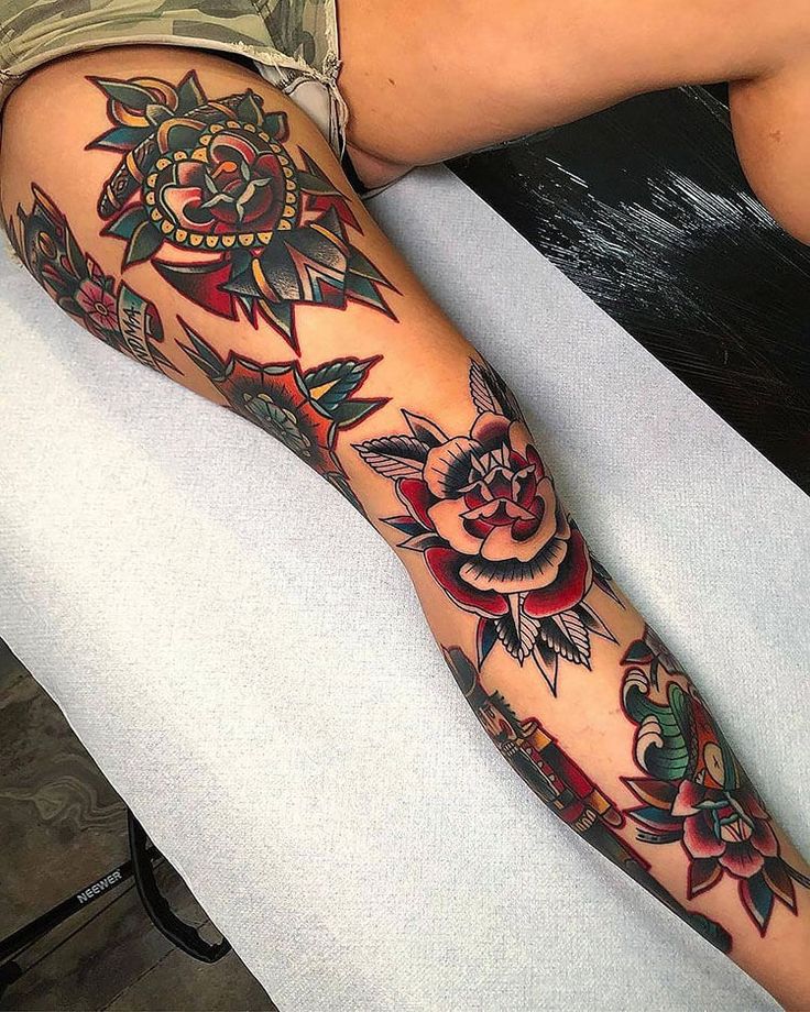 Infused with creativity, feminine leg tattoo ideas for every style