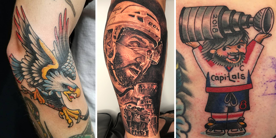 Ice hockey tattoo ideas illustrated for fans to express their passion