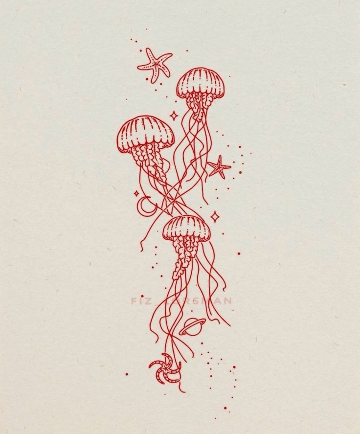 Jellyfish tattoo ideas adorned with graceful elegance and vibrant colors