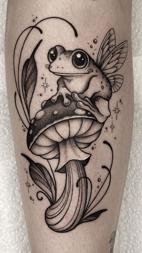 Culminated in elegance, small frog tattoo designs for vibrant tattoo lovers