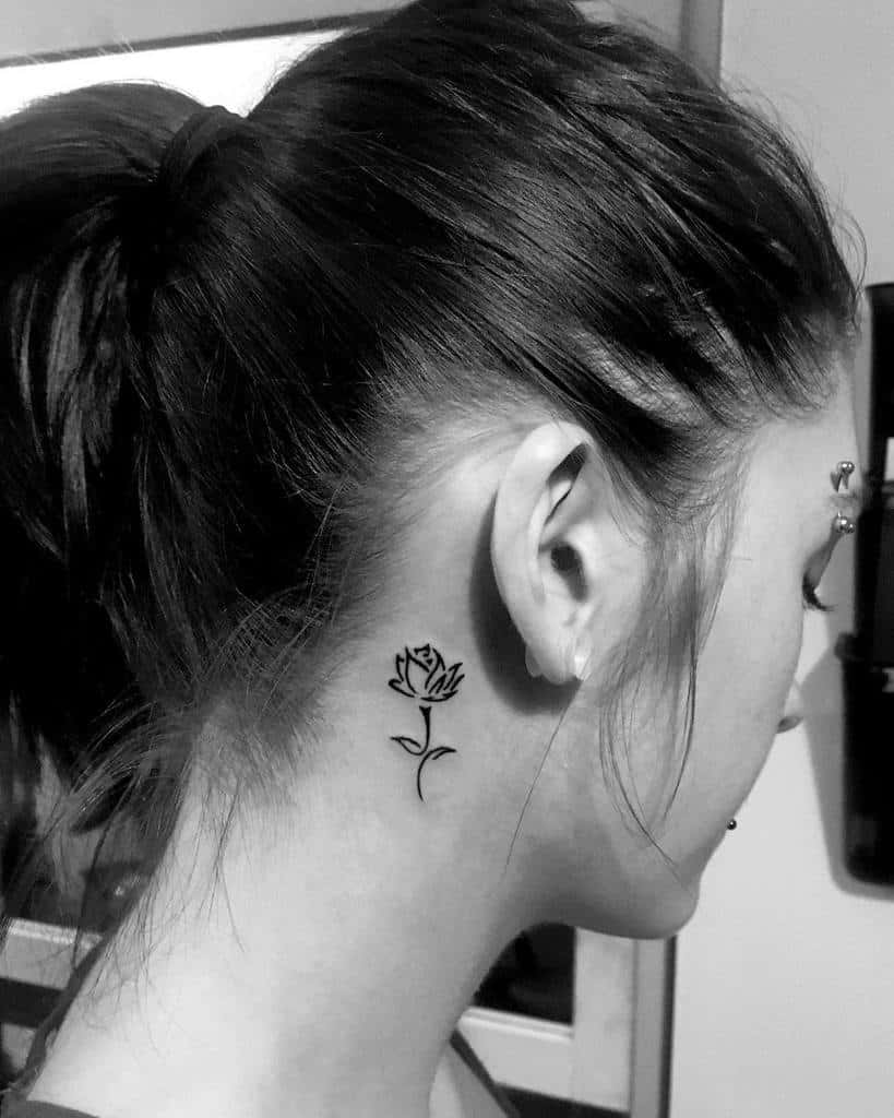 Small rose neck tattoo ideas that amplify your personal style and beauty